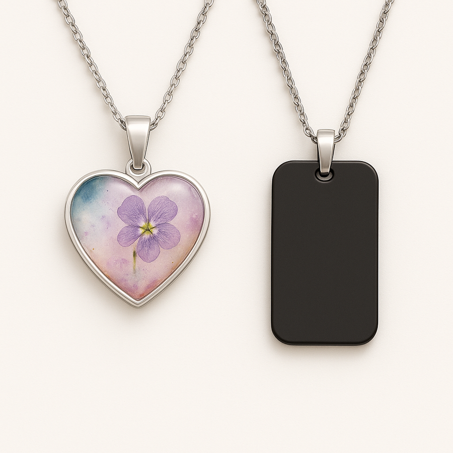 Couples Set: Heart + Dog-Tag (NFC, Linked)