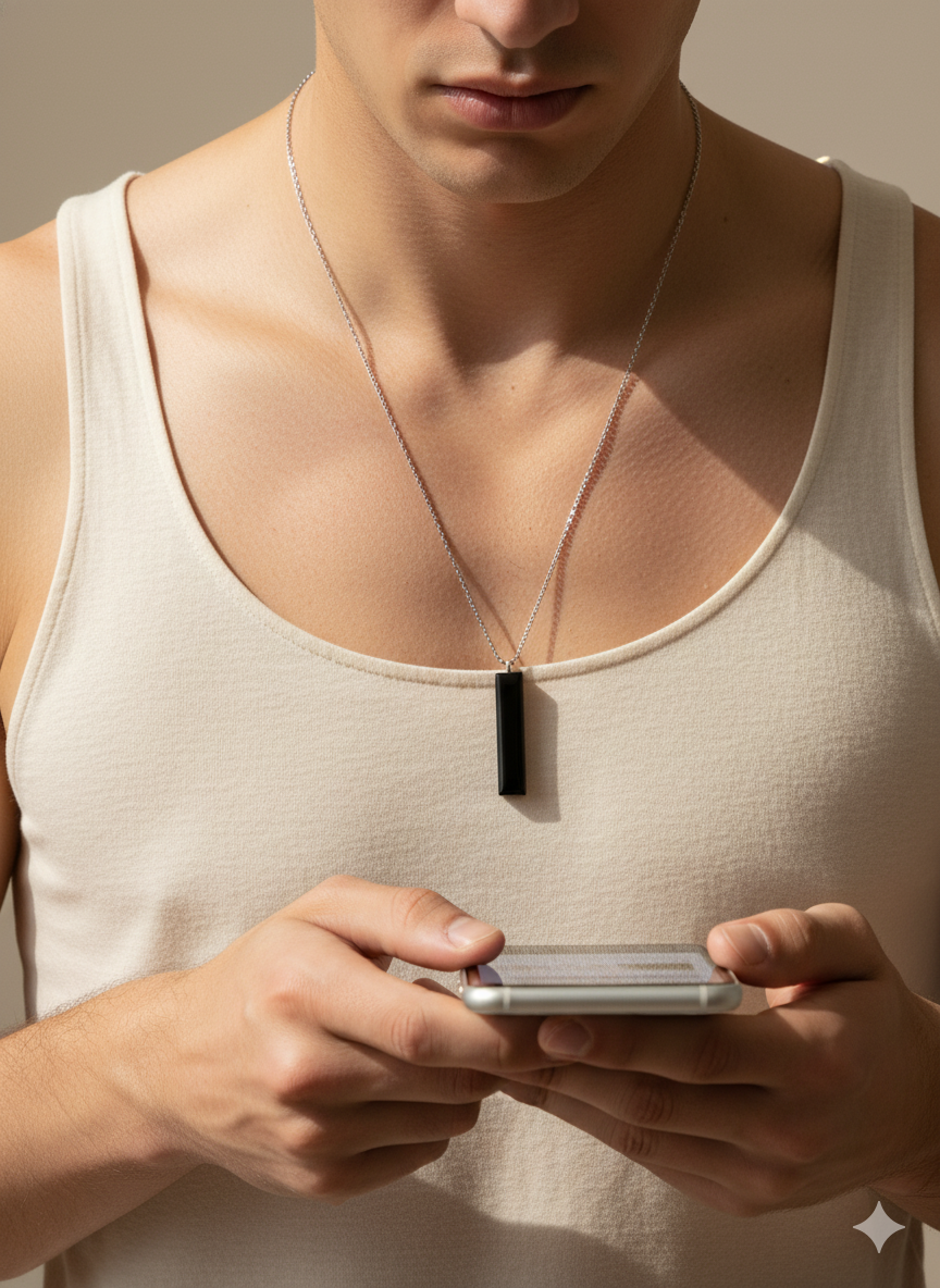 Black Dog-Tag Pendant (NFC)