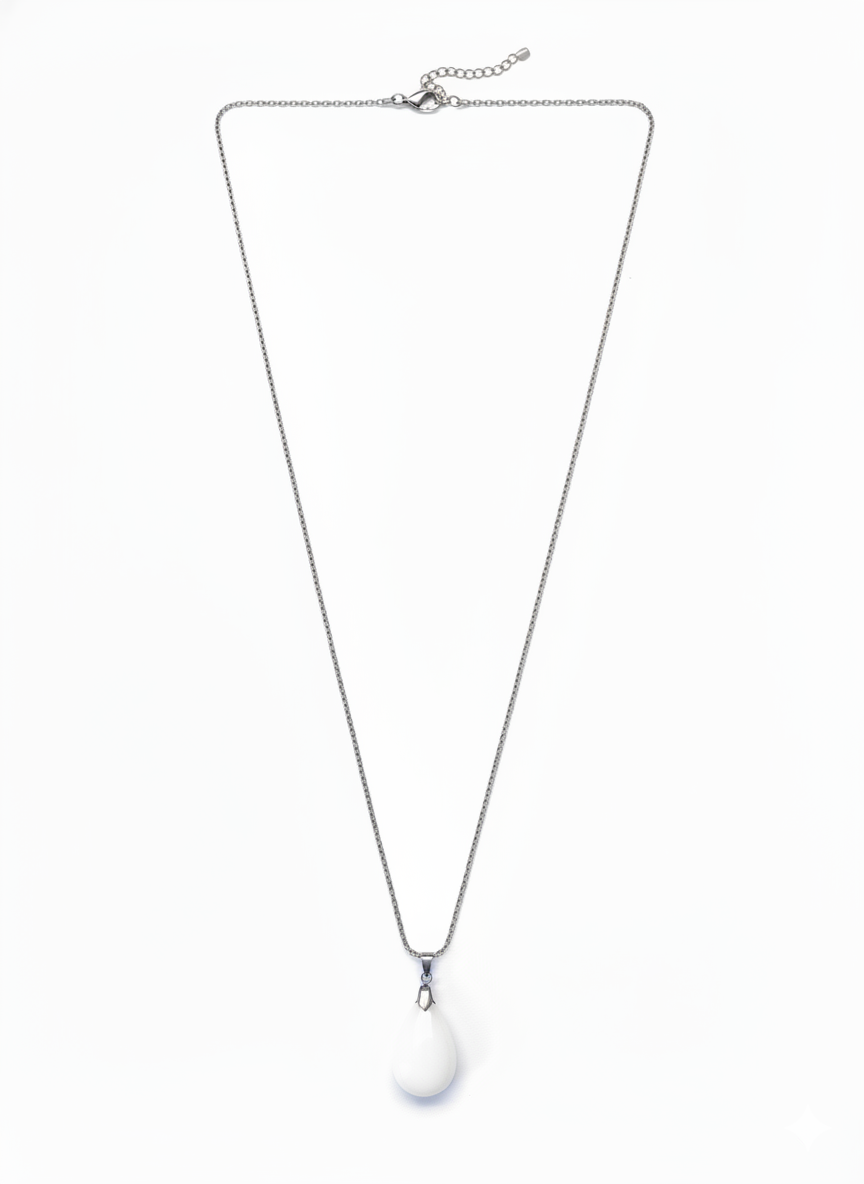 Resin and Stainless Steel Drop Necklace