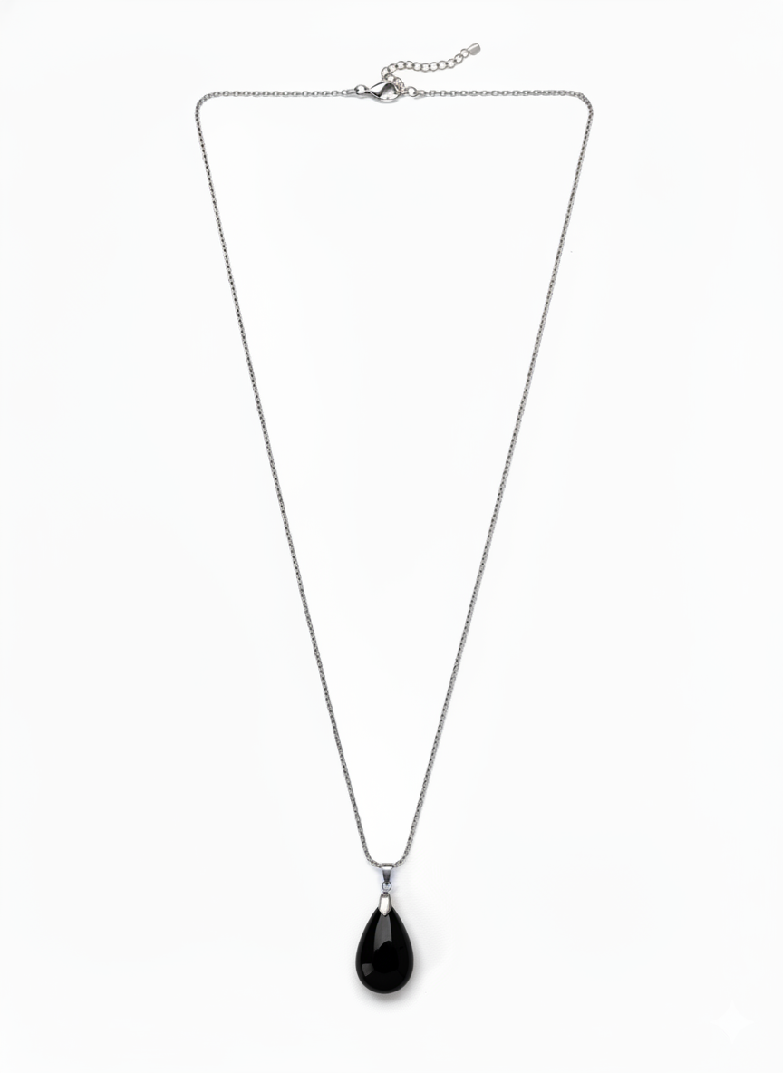 Resin and Stainless Steel Drop Necklace
