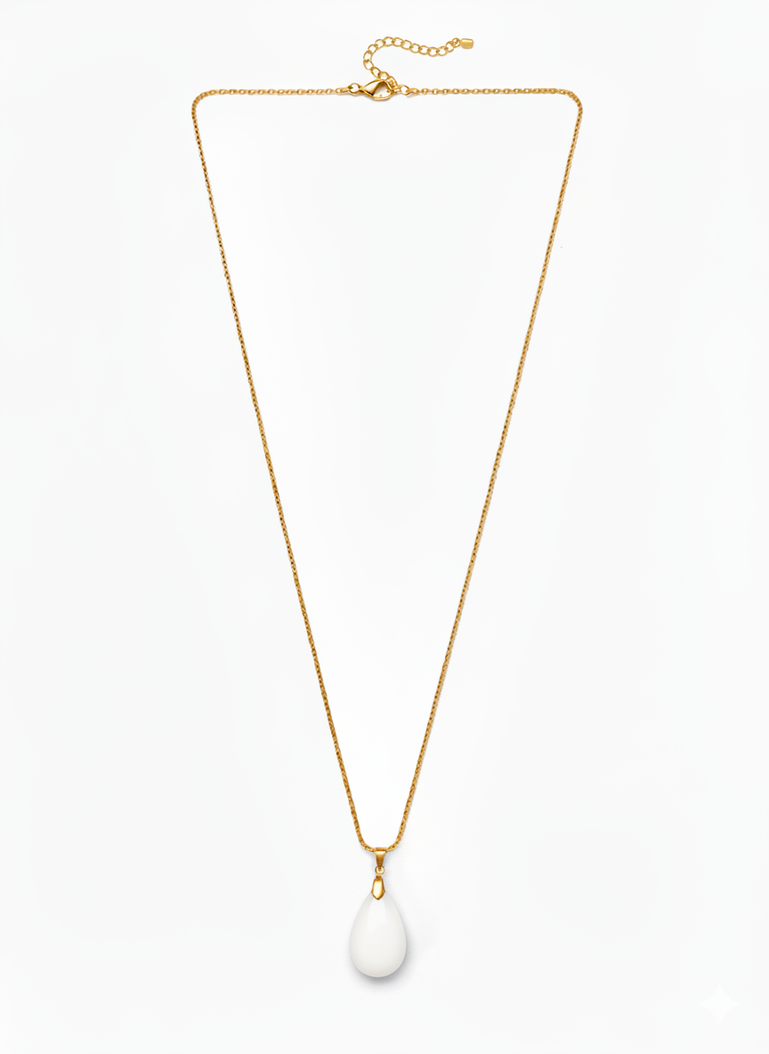 Resin and Stainless Steel Drop Necklace