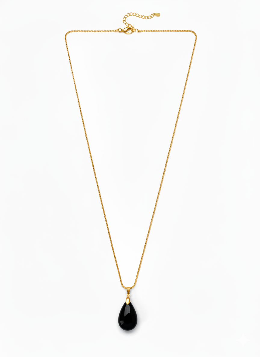 Resin and Stainless Steel Drop Necklace