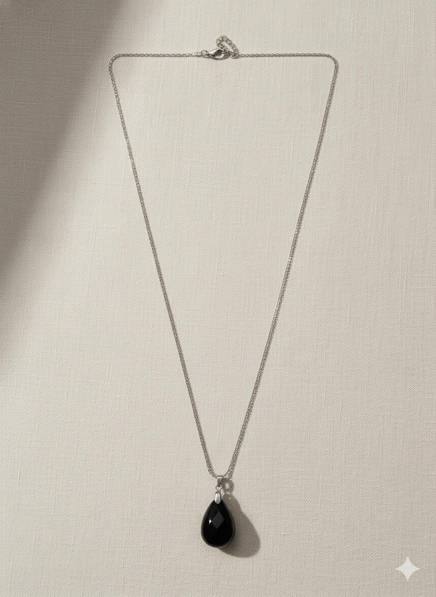 Resin and Stainless Steel Drop Necklace