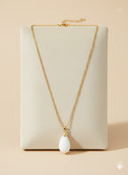 Resin and Stainless Steel Drop Necklace