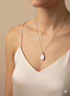 Resin and Stainless Steel Drop Necklace