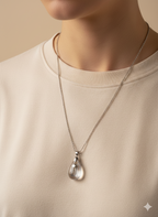 Resin and Stainless Steel Drop Necklace