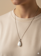 Resin and Stainless Steel Drop Necklace