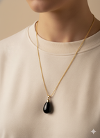 Resin and Stainless Steel Drop Necklace