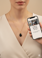 Resin and Stainless Steel Drop Necklace